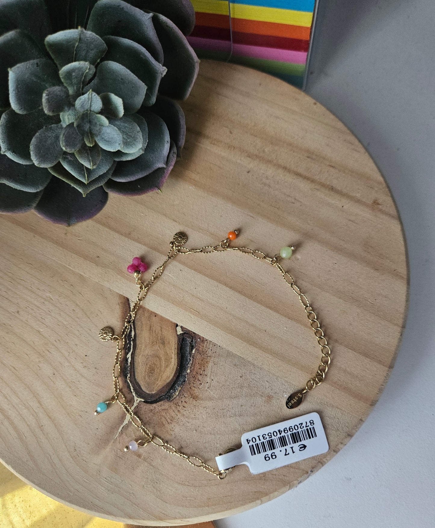 Bracelet à breloques Or acier inoxydable
