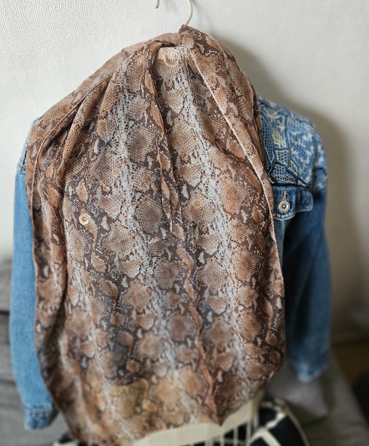 Foulard motif animal extra long