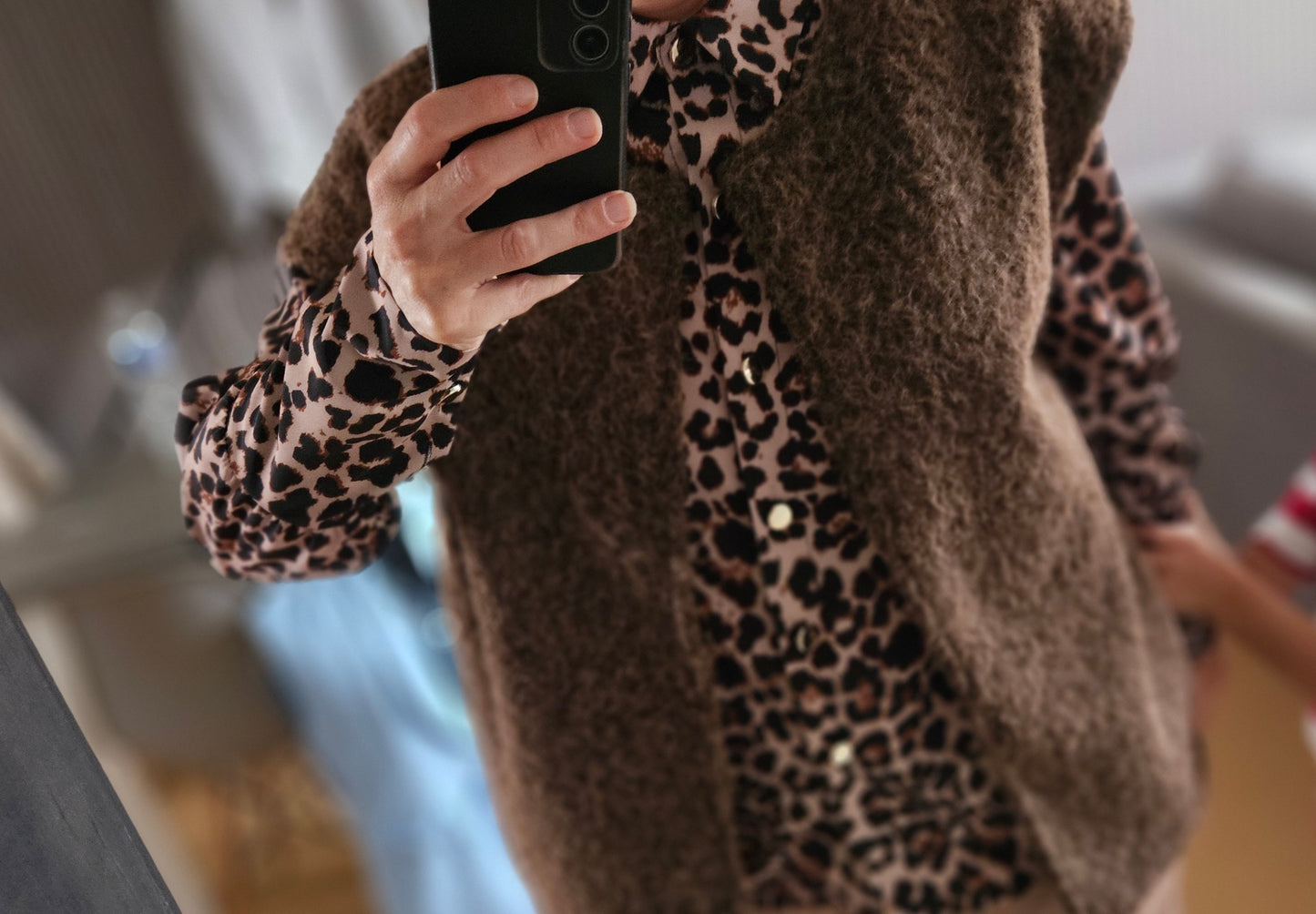 Gilet sans manches marron chocolat