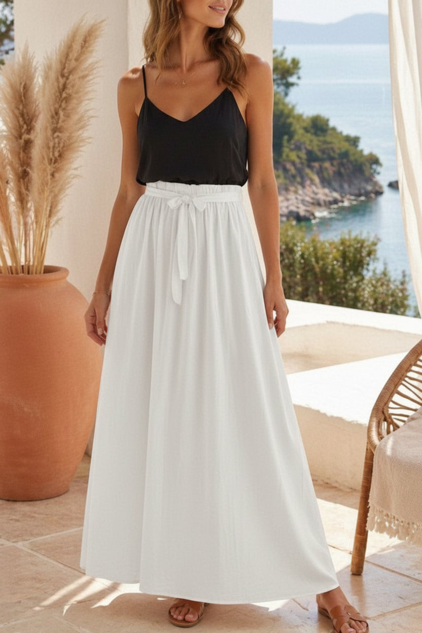 Jupe longue 100% coton doublée (en Noir,Taupe,Marine,Rouge,Kaki,blanche.)