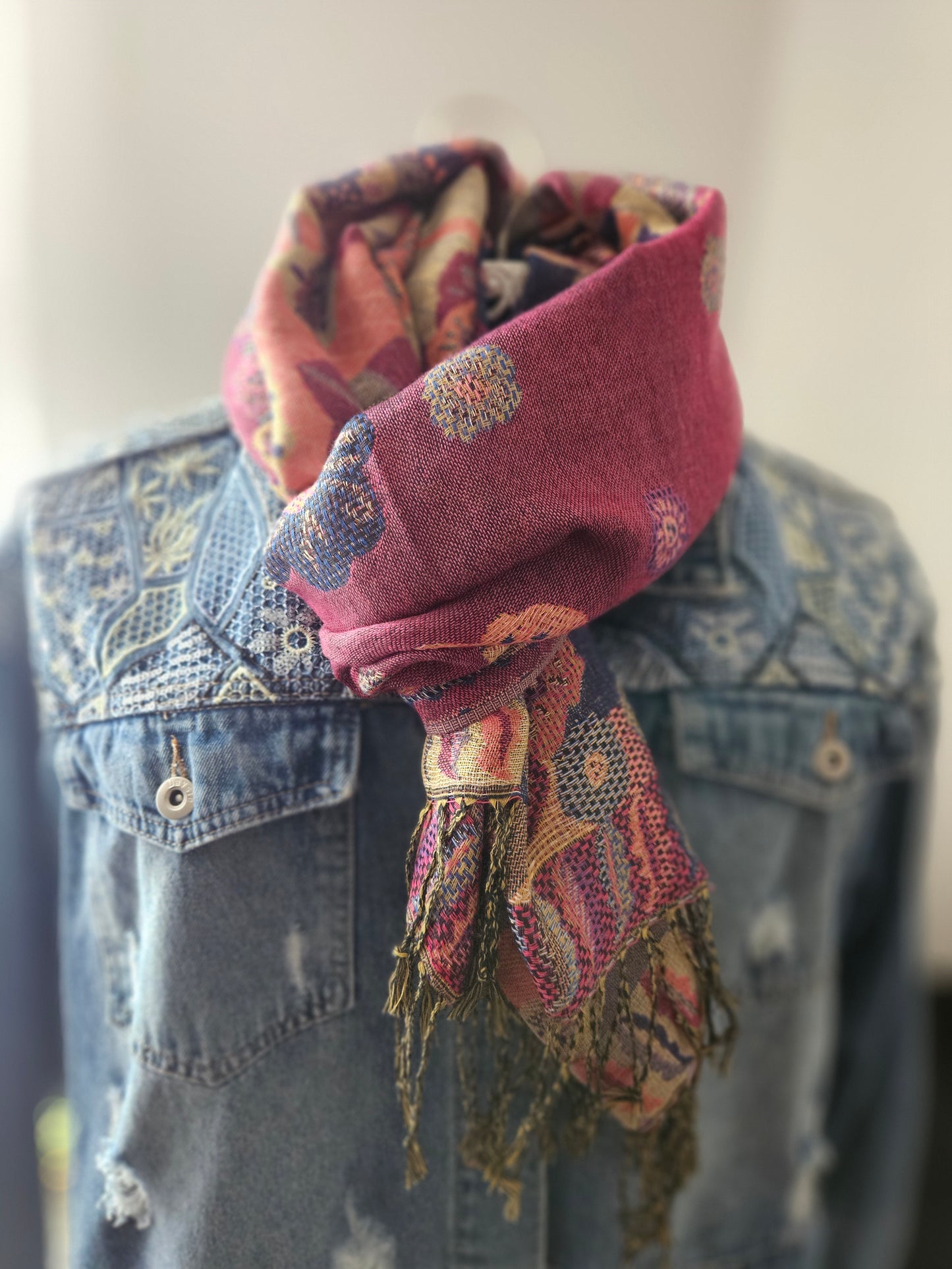 Écharpe/Châle/Pashmina brillant rose fuschia