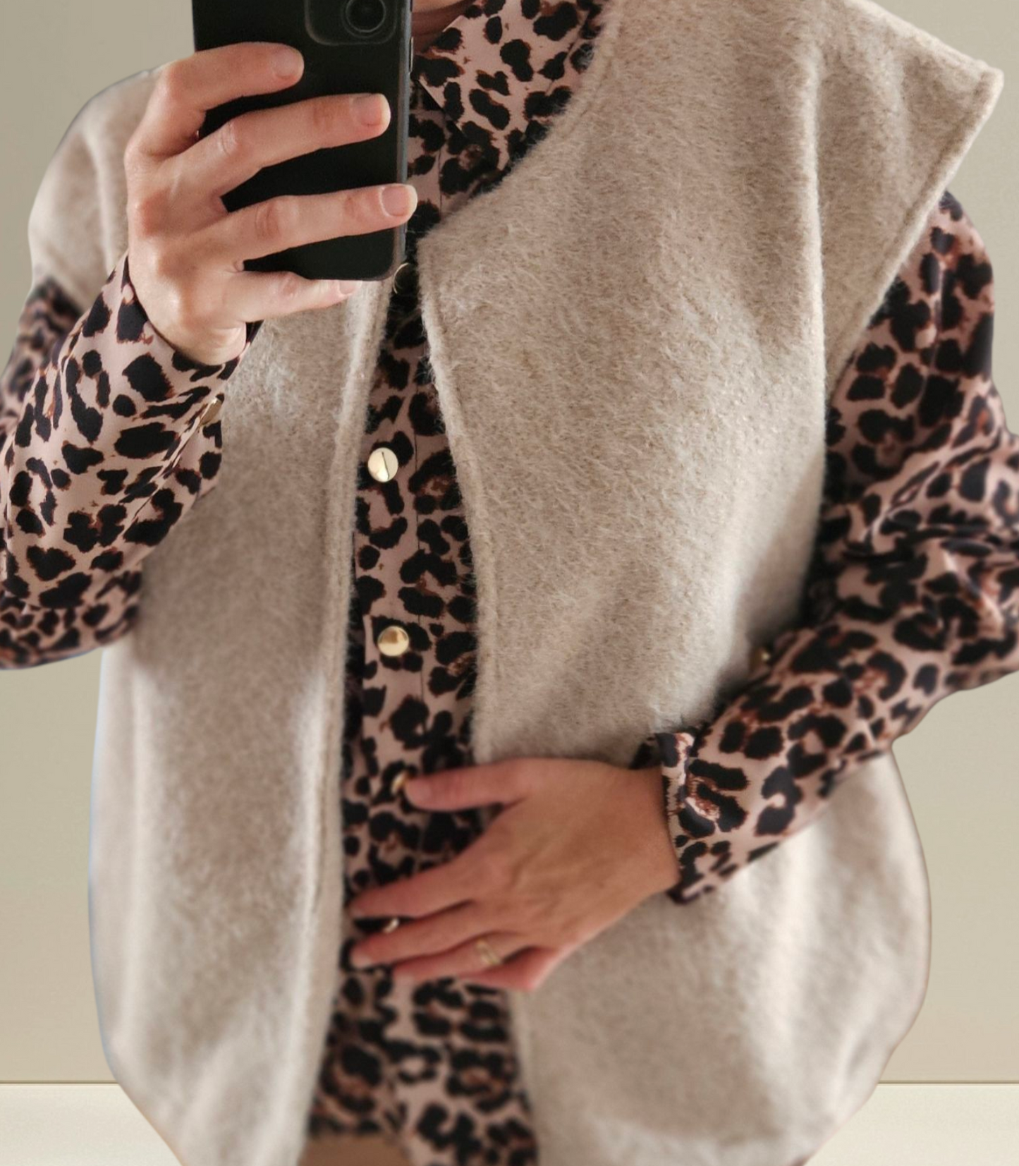 Gilet sans manches beige
