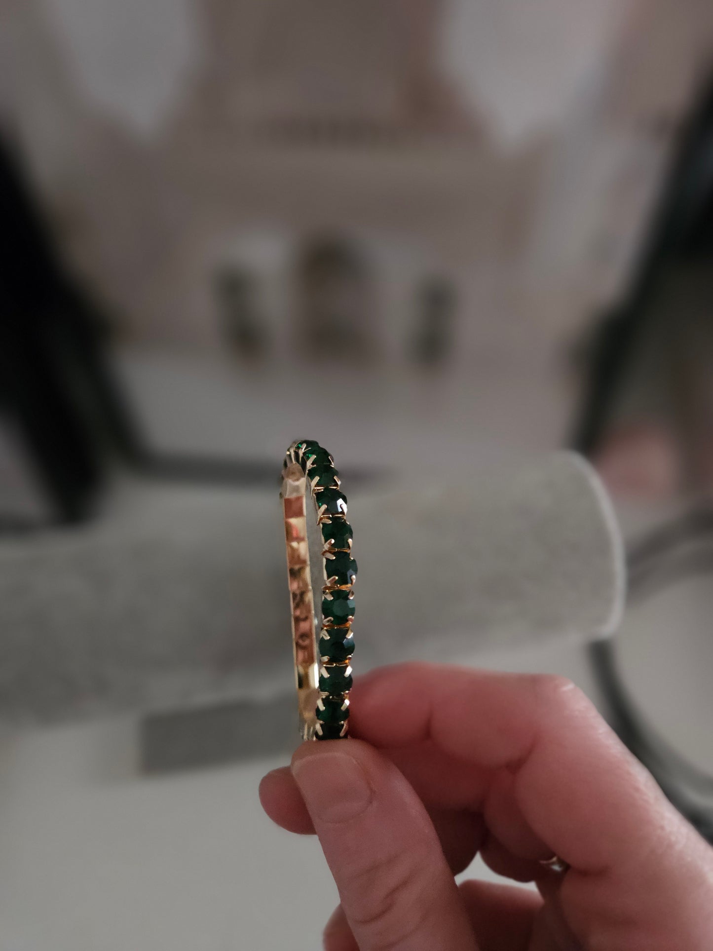 Bijoux bracelet réglable extensible perles vertes