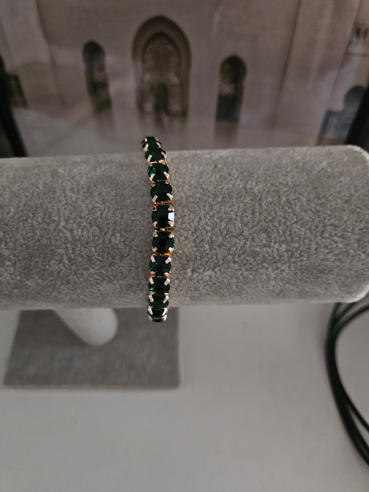 Bijoux bracelet réglable extensible perles vertes