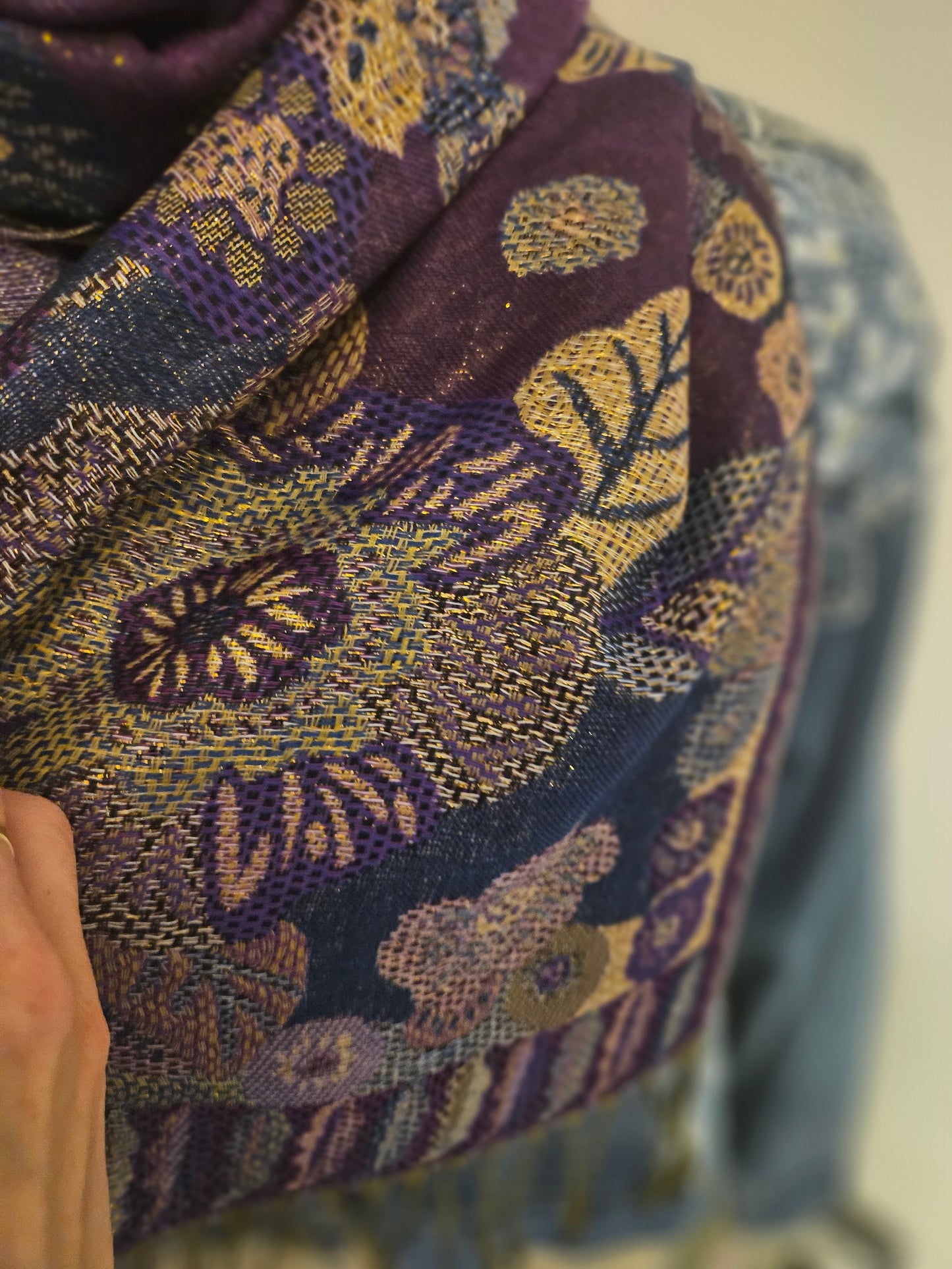 Écharpe/Châle/Pashmina violet doré