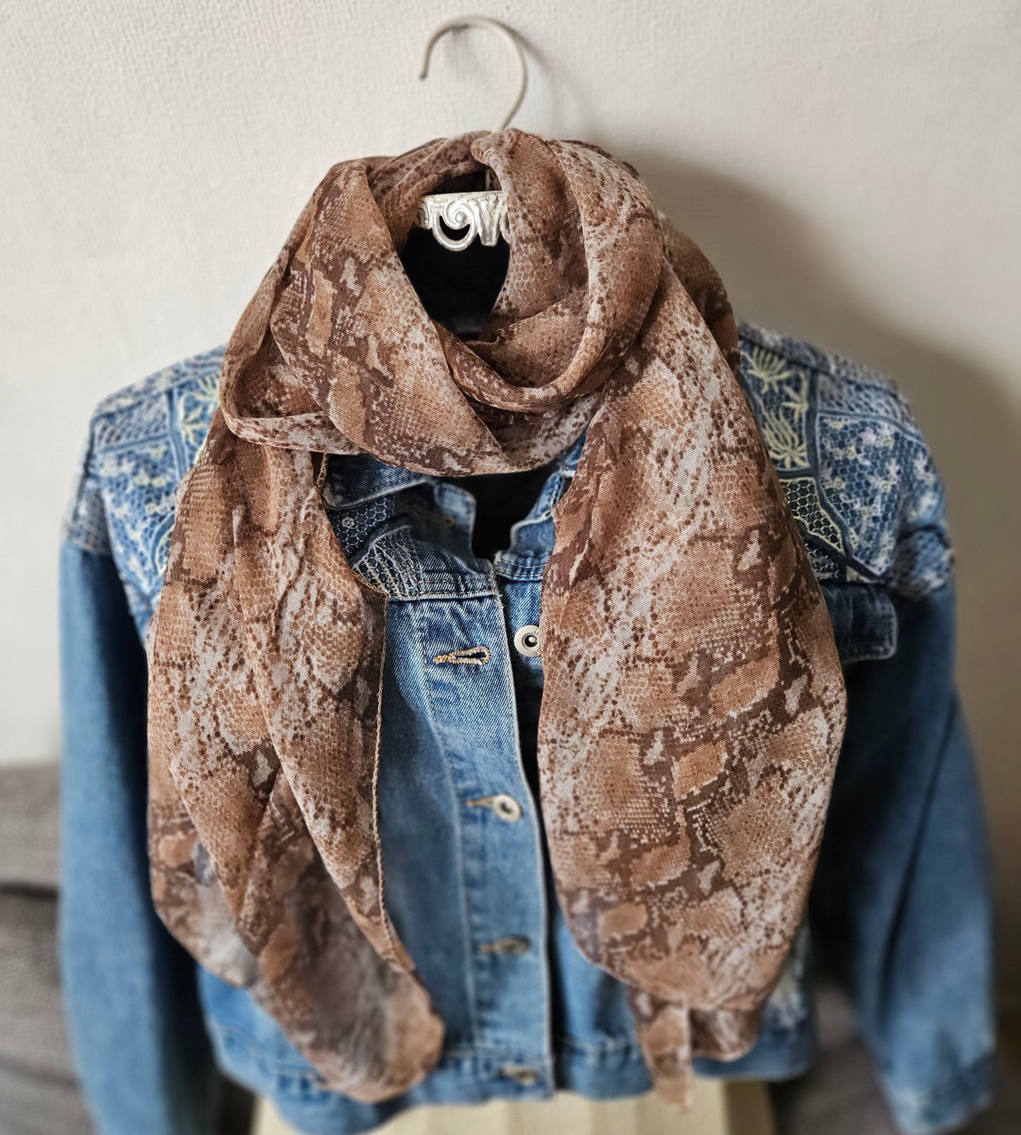 Foulard motif animal extra long