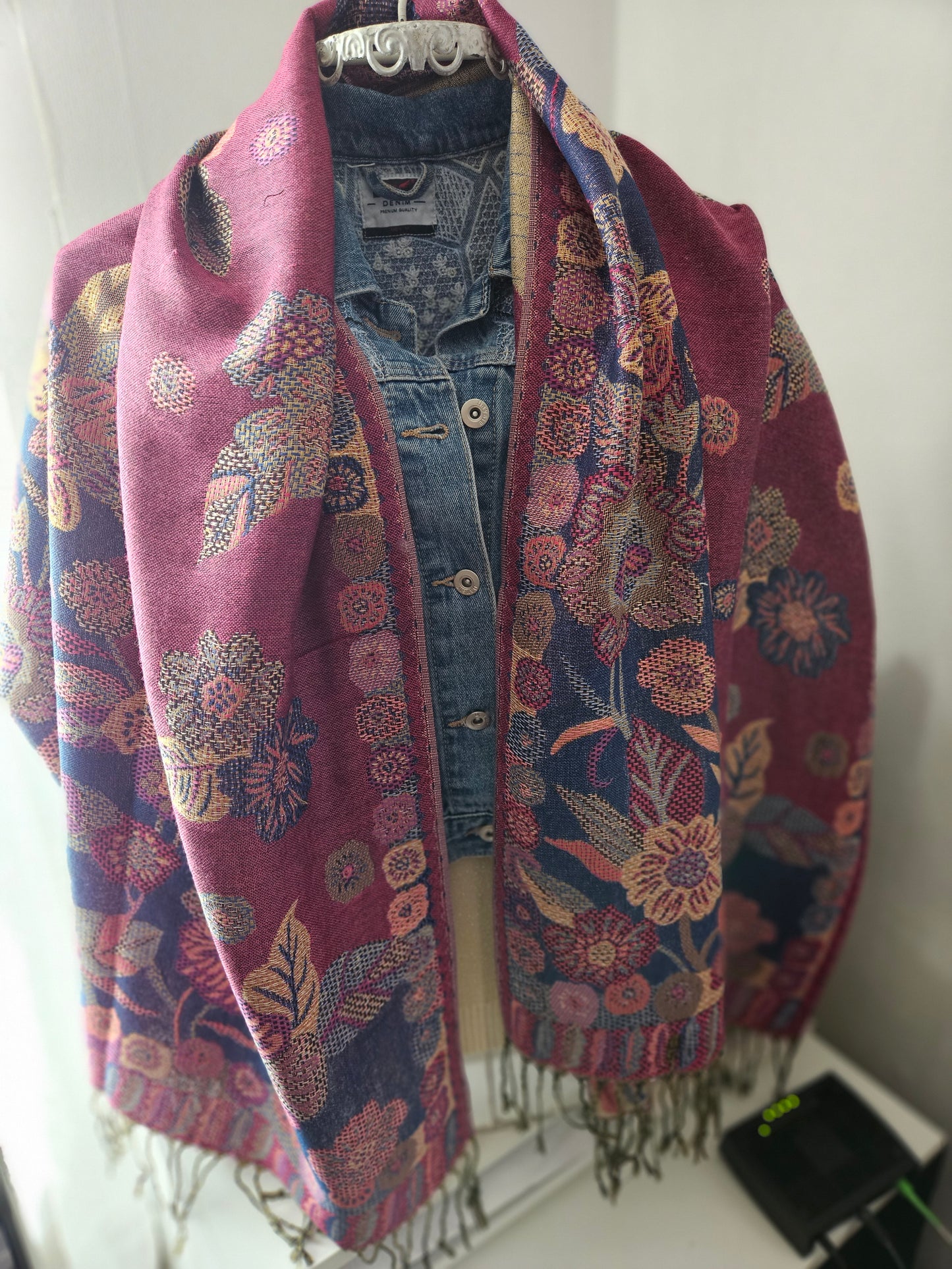 Écharpe/Châle/Pashmina brillant rose fuschia