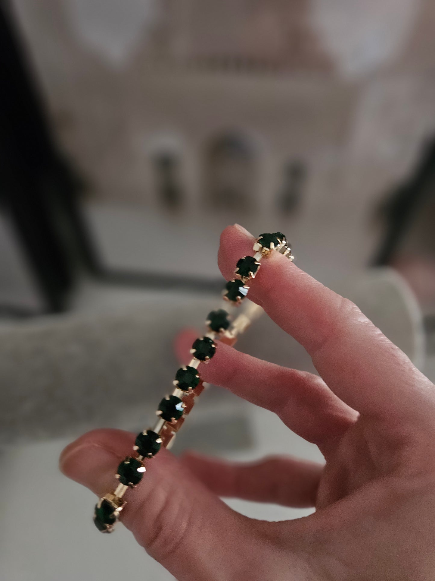 Bijoux bracelet réglable extensible perles vertes