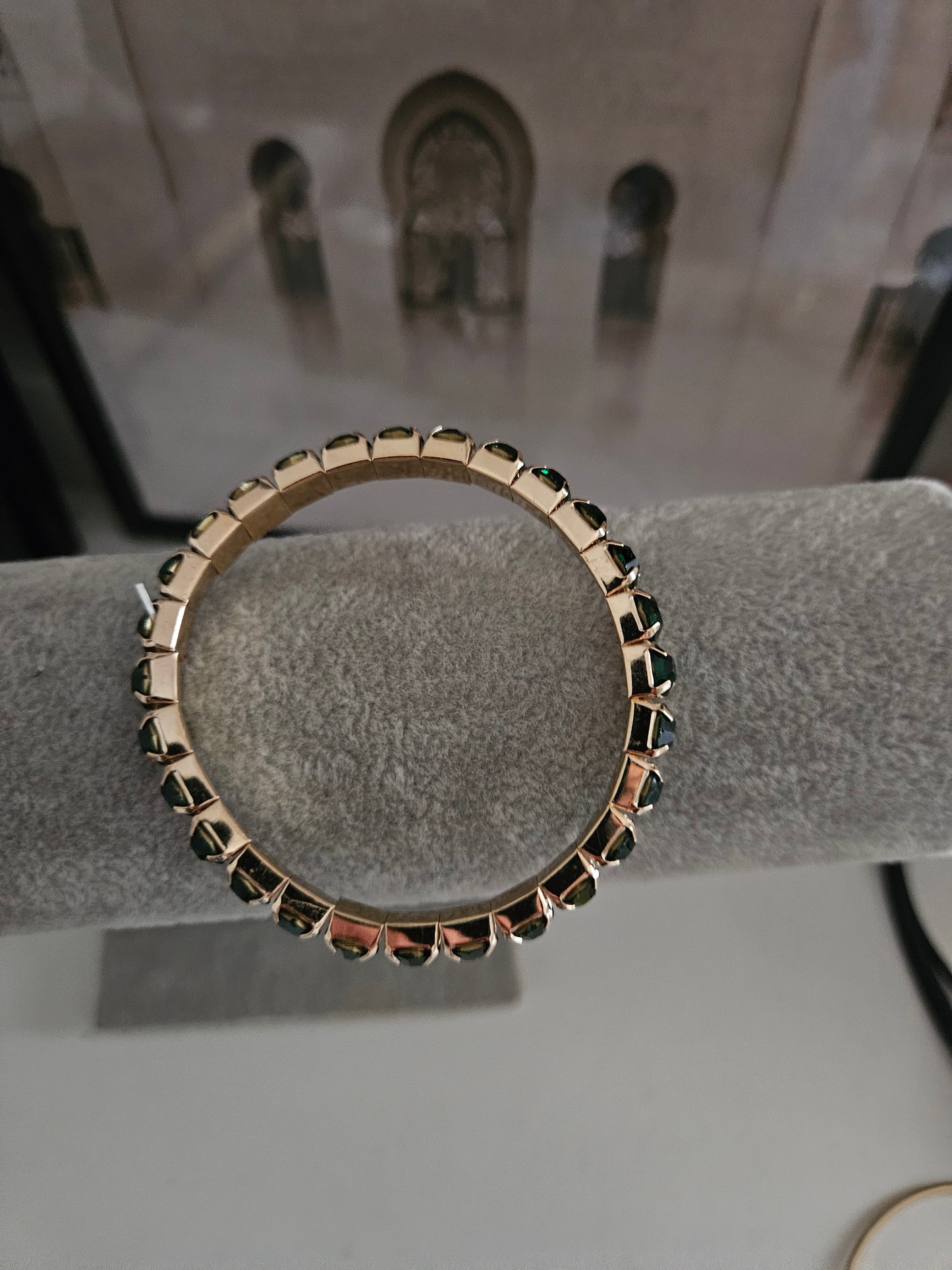 Bijoux bracelet réglable extensible perles vertes