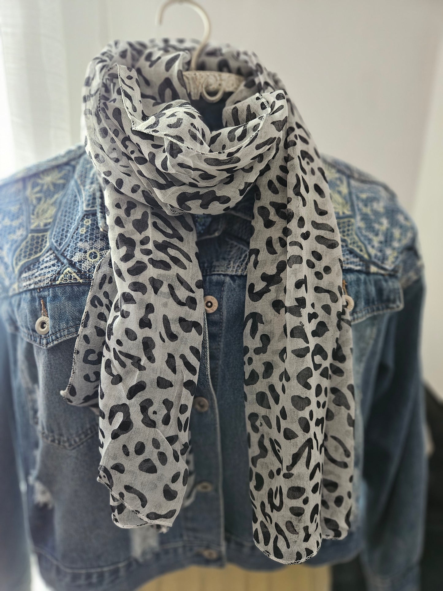 Foulard motif animal extra long