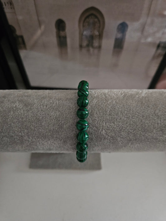 Bijoux bracelet perles vertes malachites