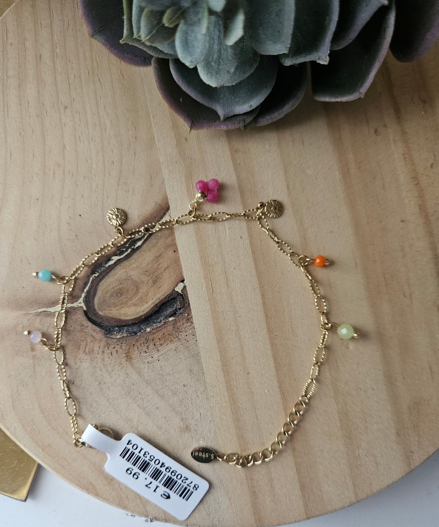 Bracelet à breloques Or acier inoxydable