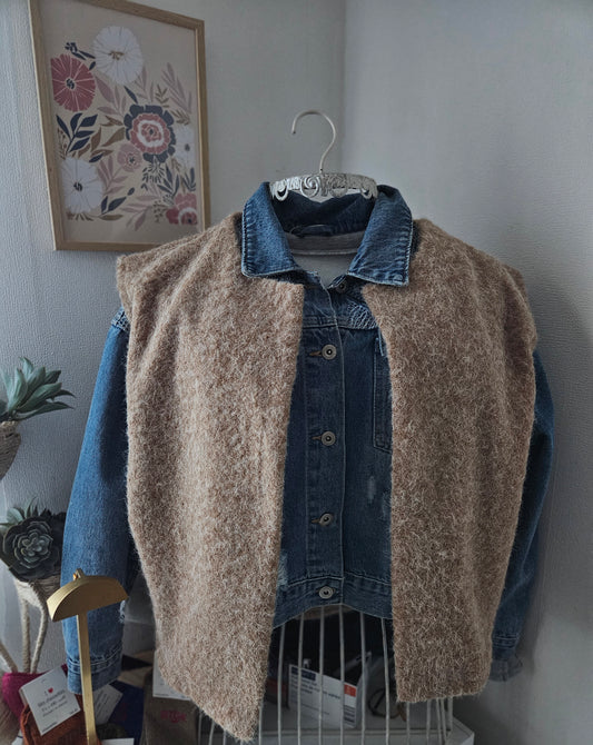 Gilet sans manche ocre 2poches