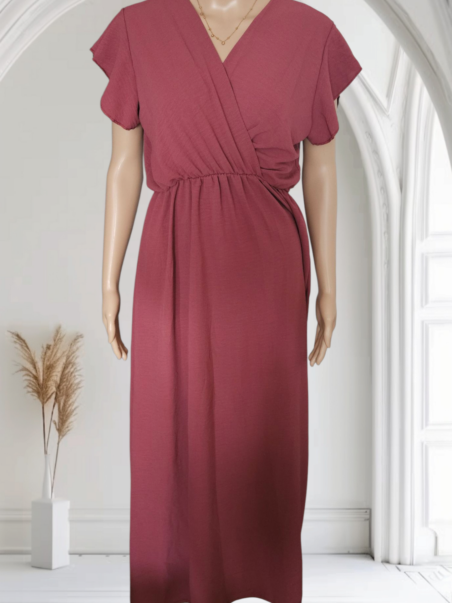 Robe longue en jersey cache coeur
