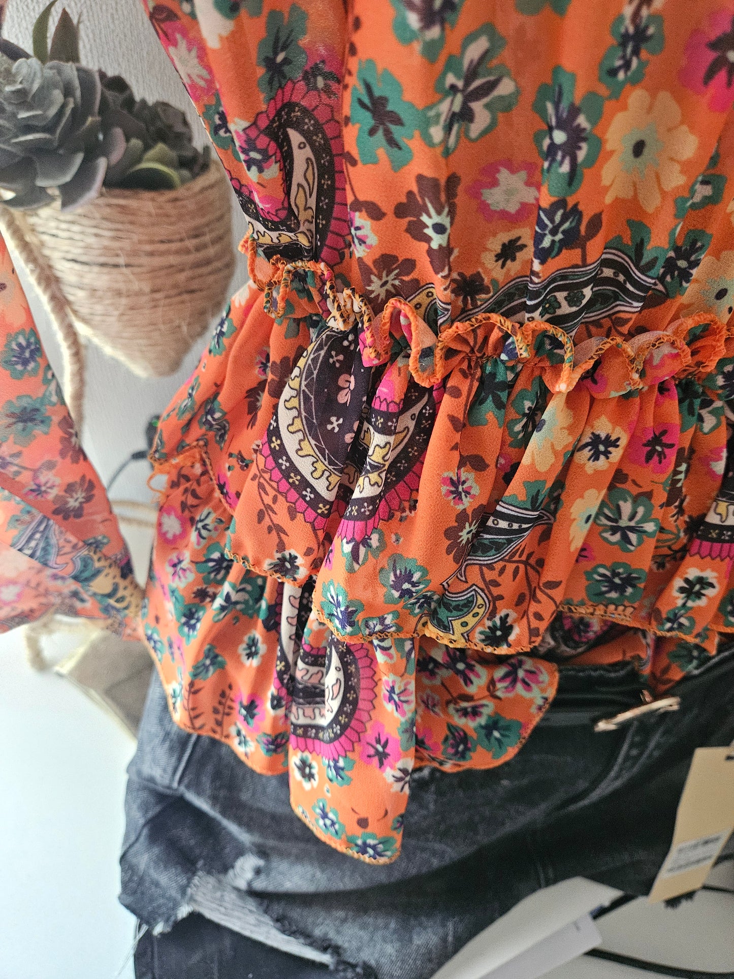Blouse bohème manches longues