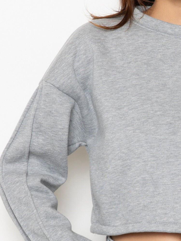 Sweat crop top gris