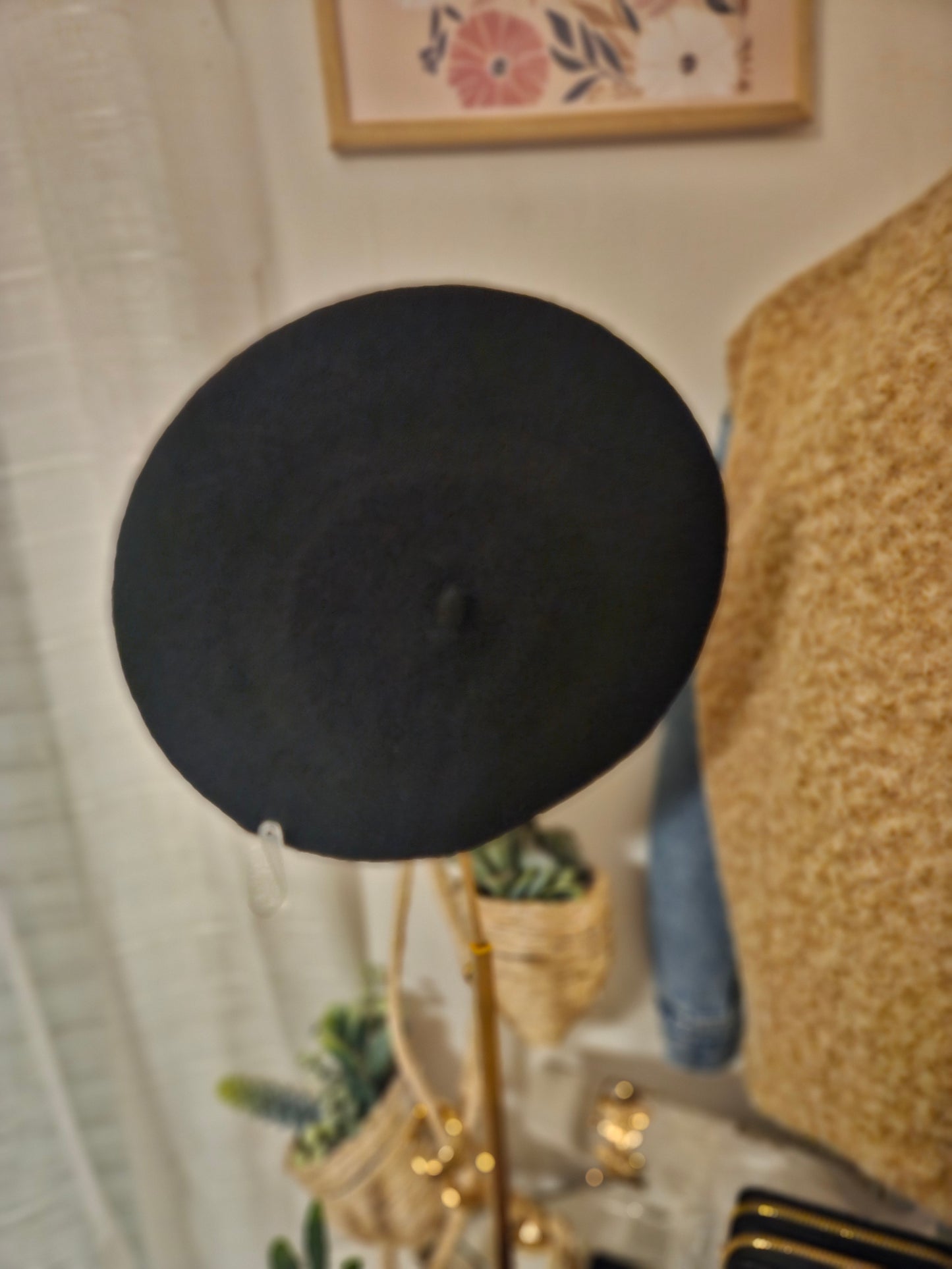 Béret classique uni ton chaud en laine