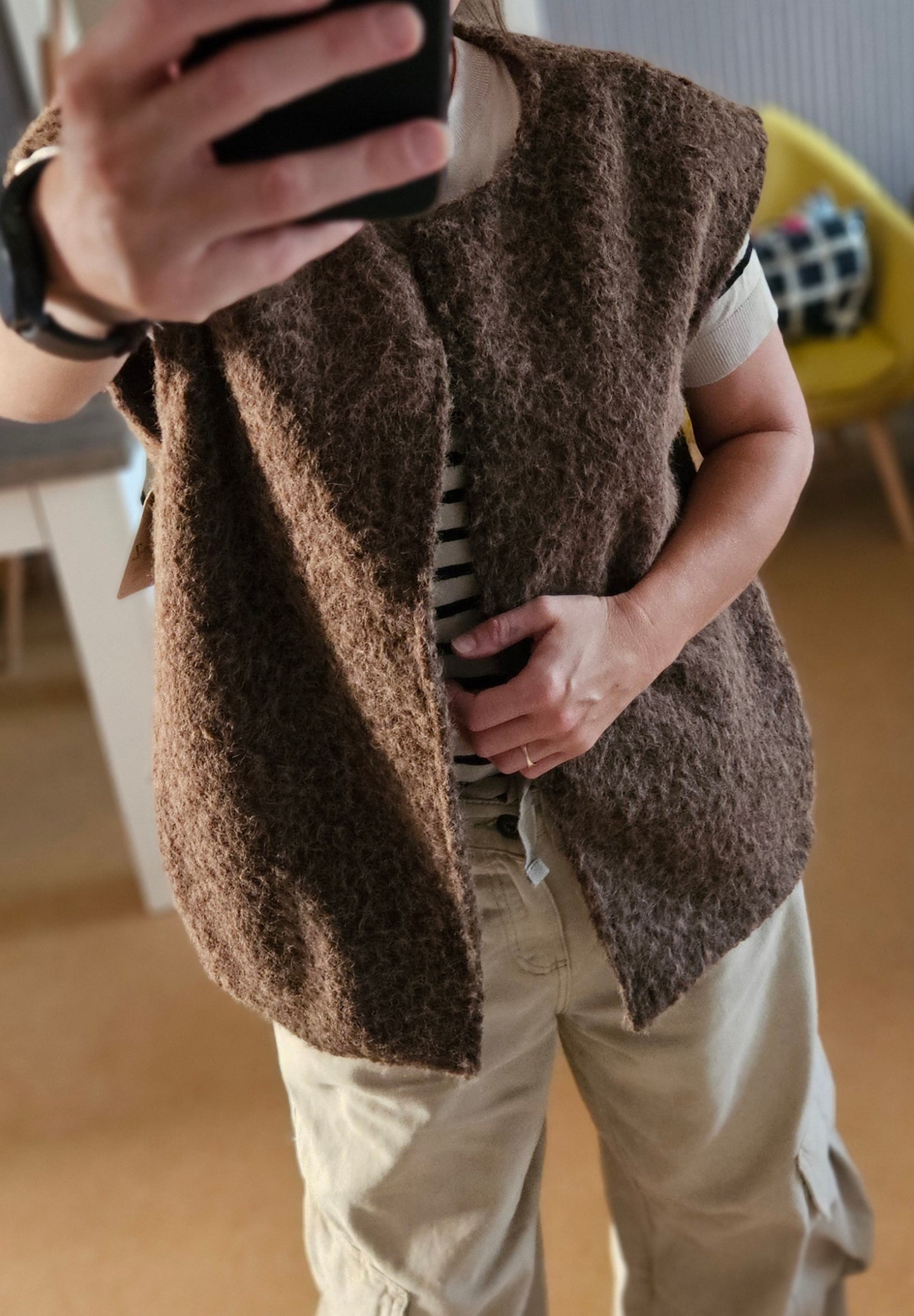 Gilet sans manches marron chocolat
