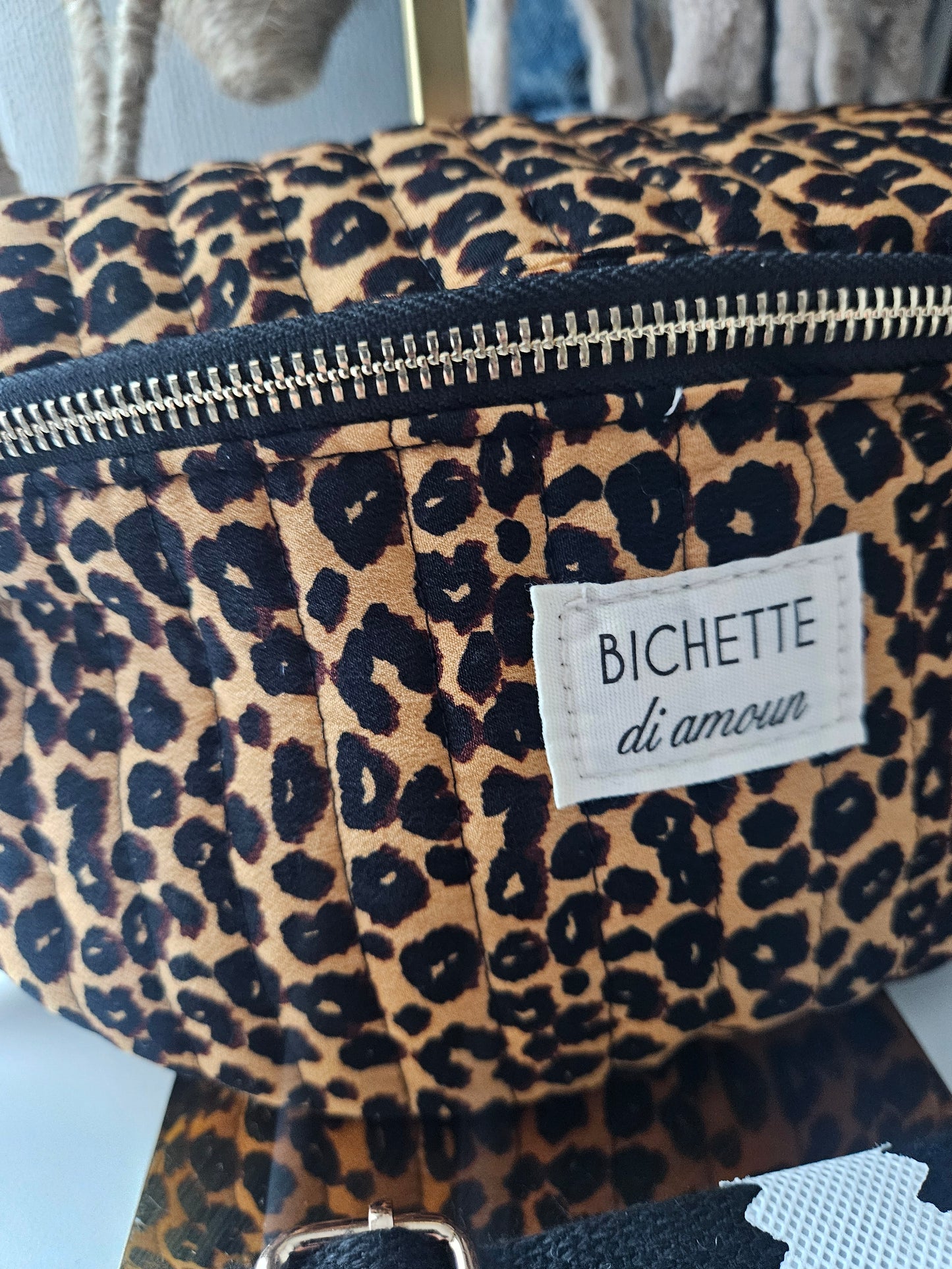 Sac banane léopard marron 100% coton