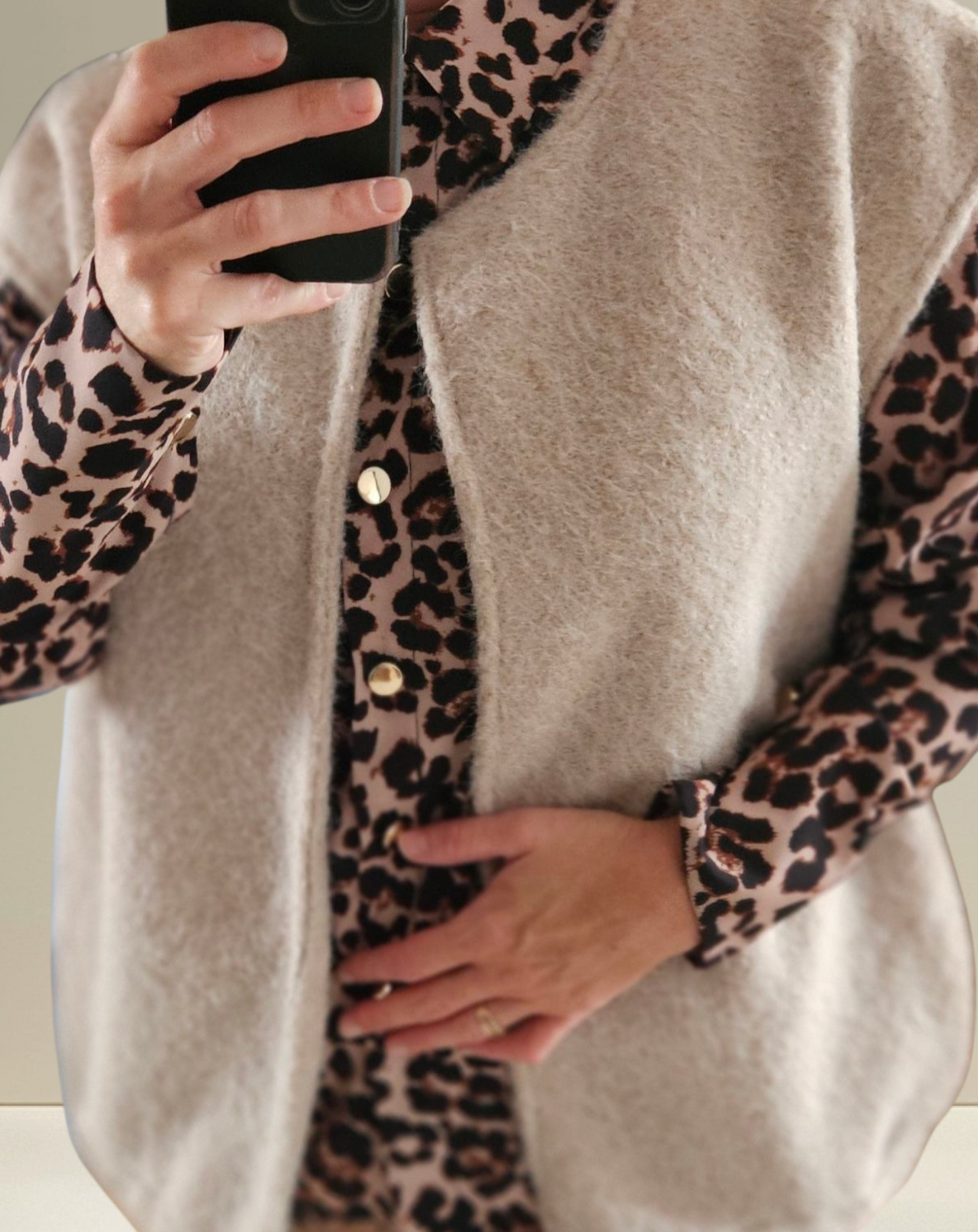 Gilet sans manches beige