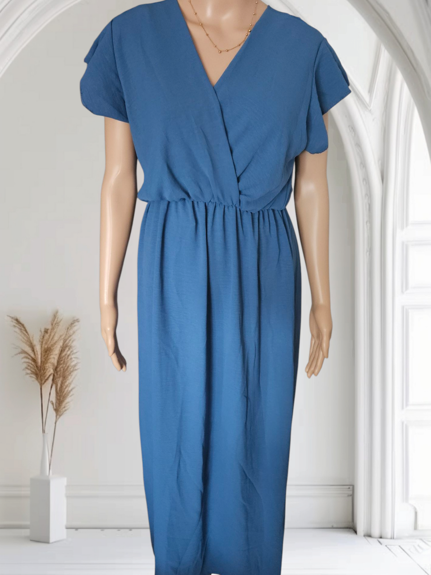 Robe longue en jersey cache coeur