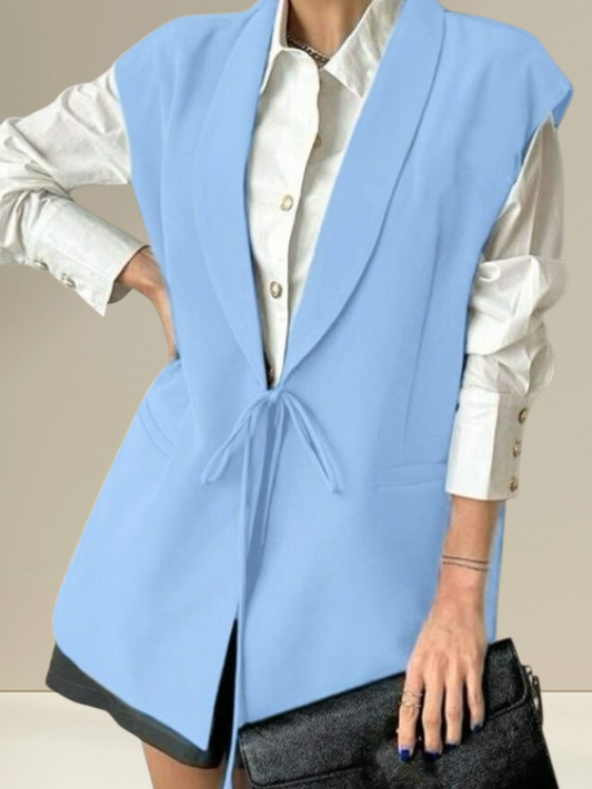 Blazer sans manches bleu