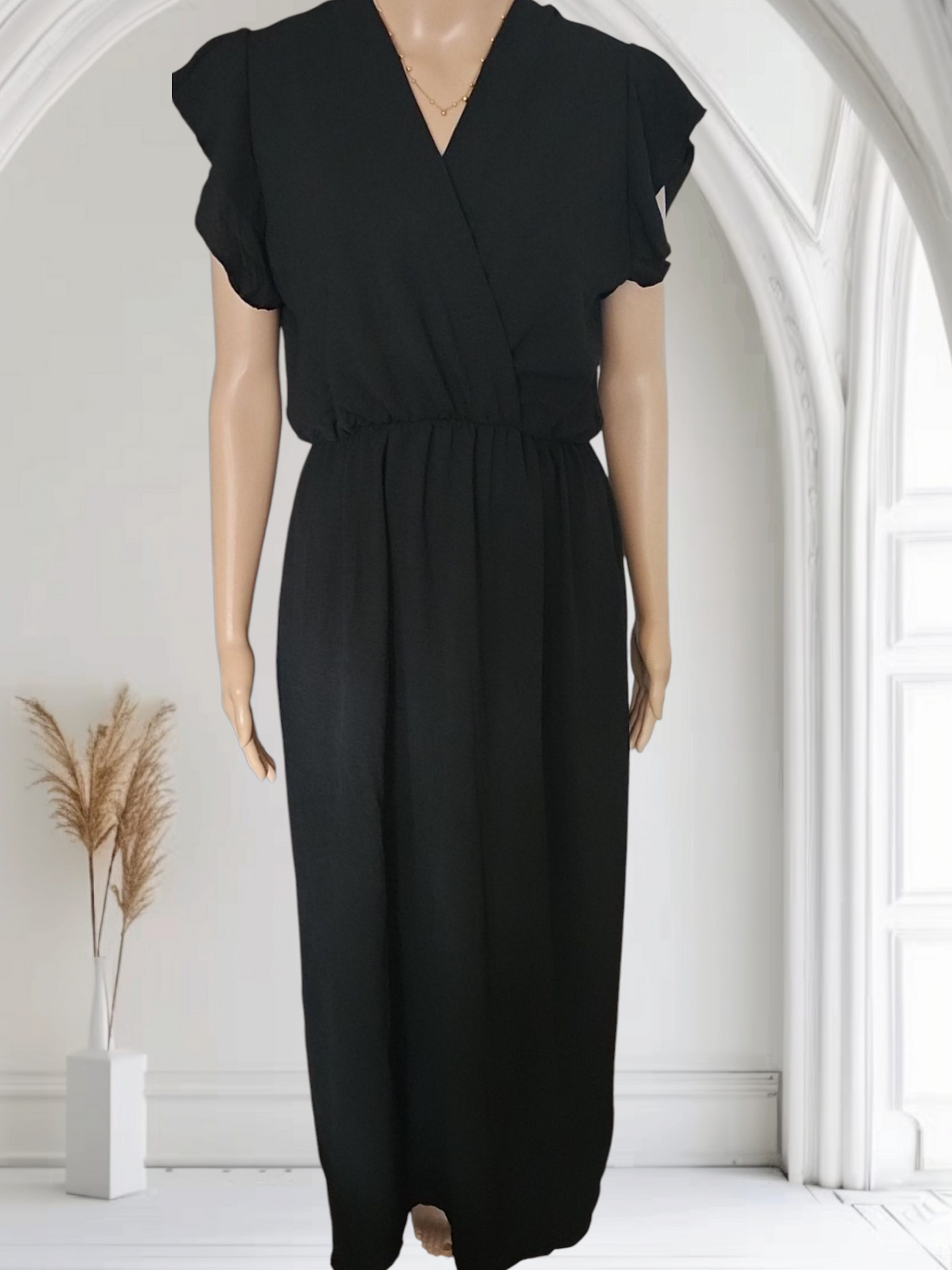 Robe longue en jersey cache coeur