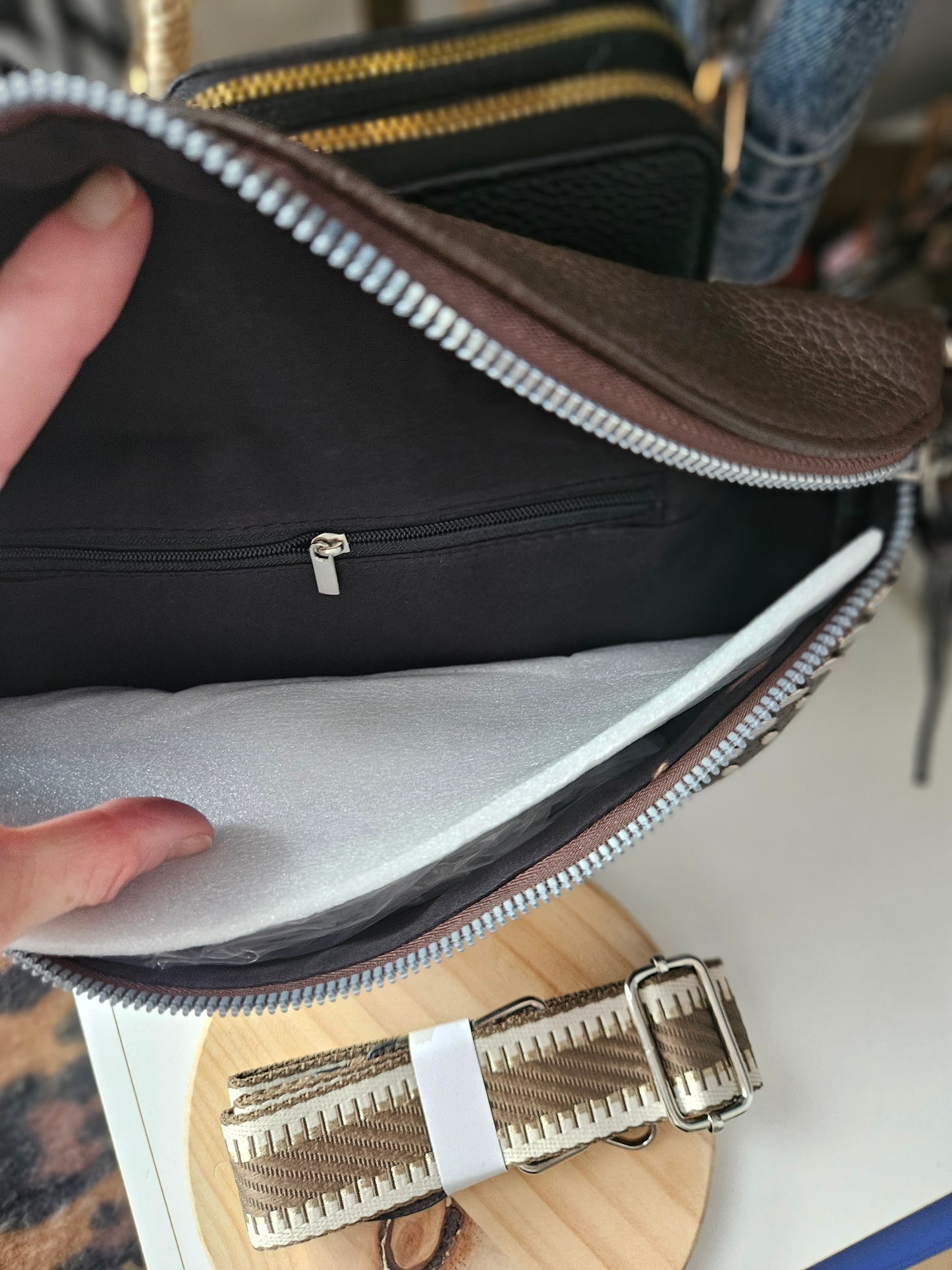 Sac banane crossbody clouté couleur au choix