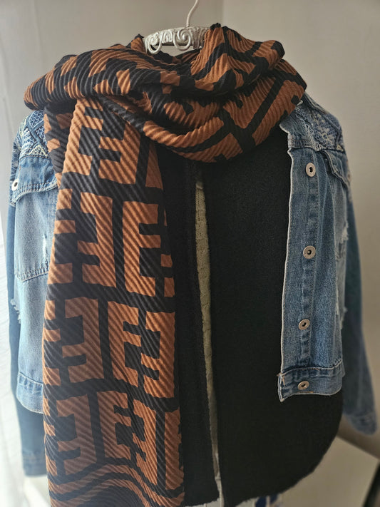 Foulard plissé extra long