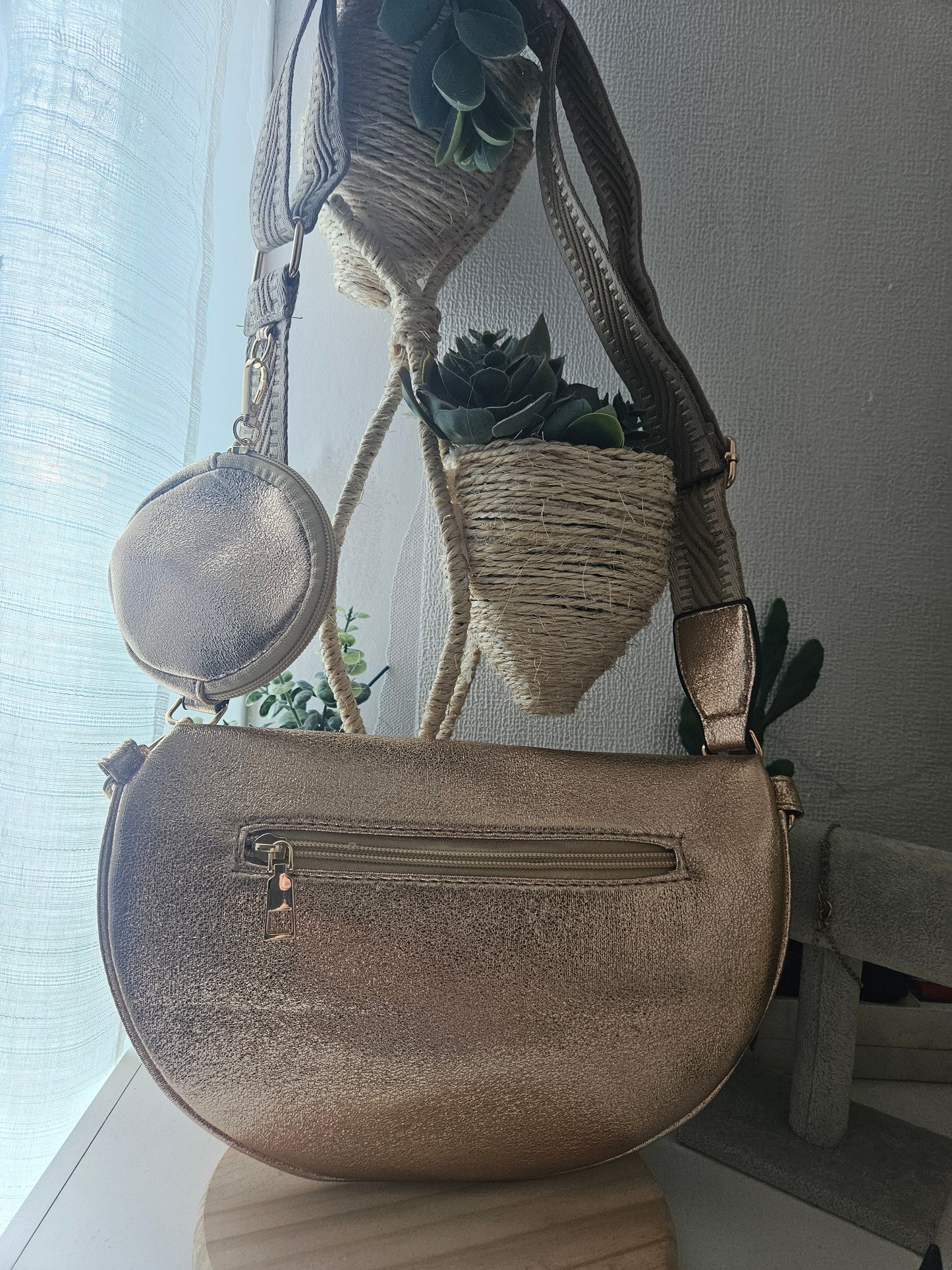Sac banane champagne et porte monnaie