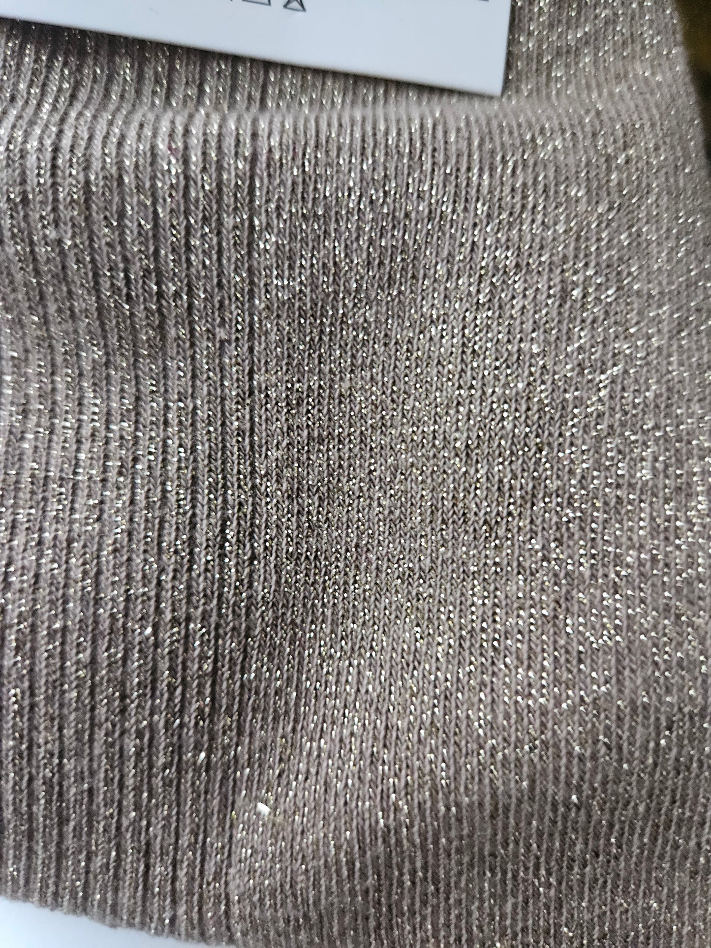 Chaussette brillante taupe (36-41).