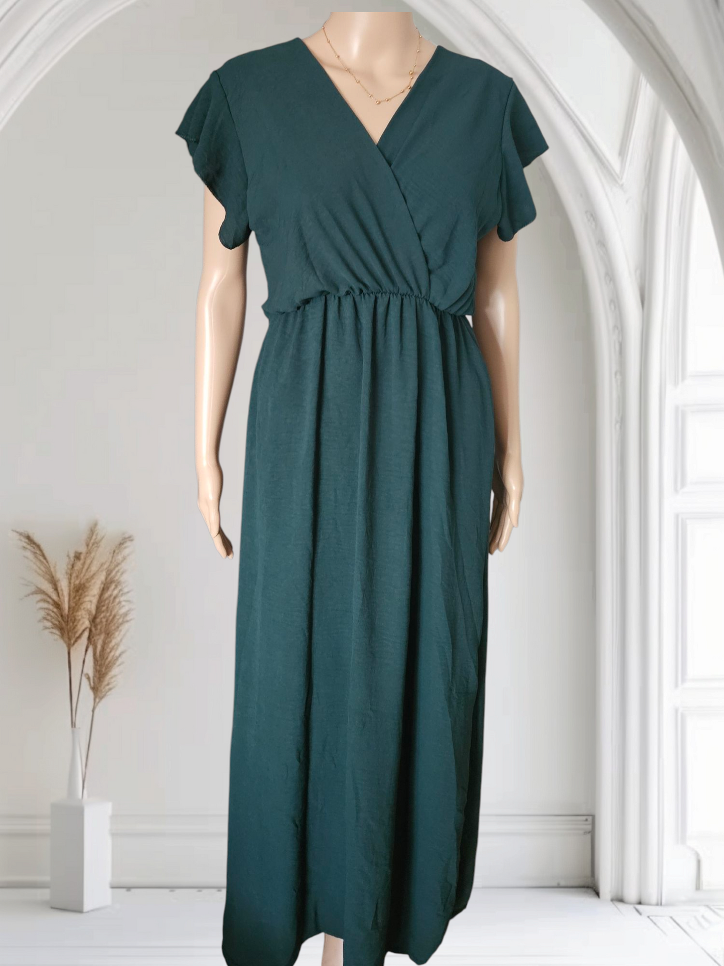 Robe longue en jersey cache coeur