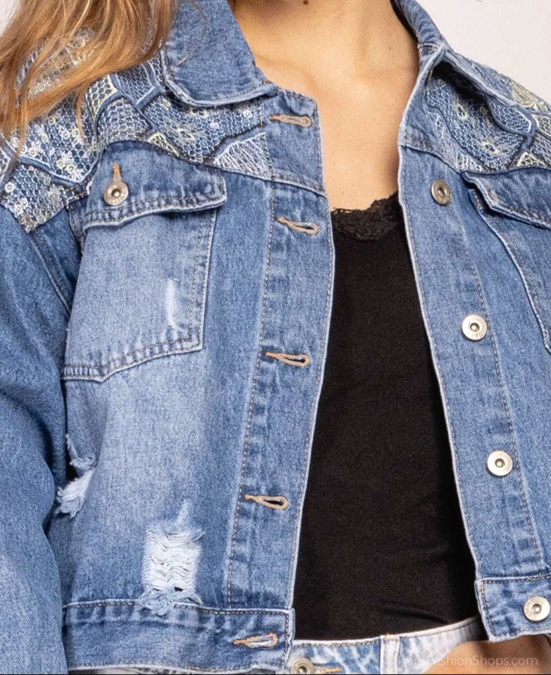 Veste en jean Bohême à sequins
