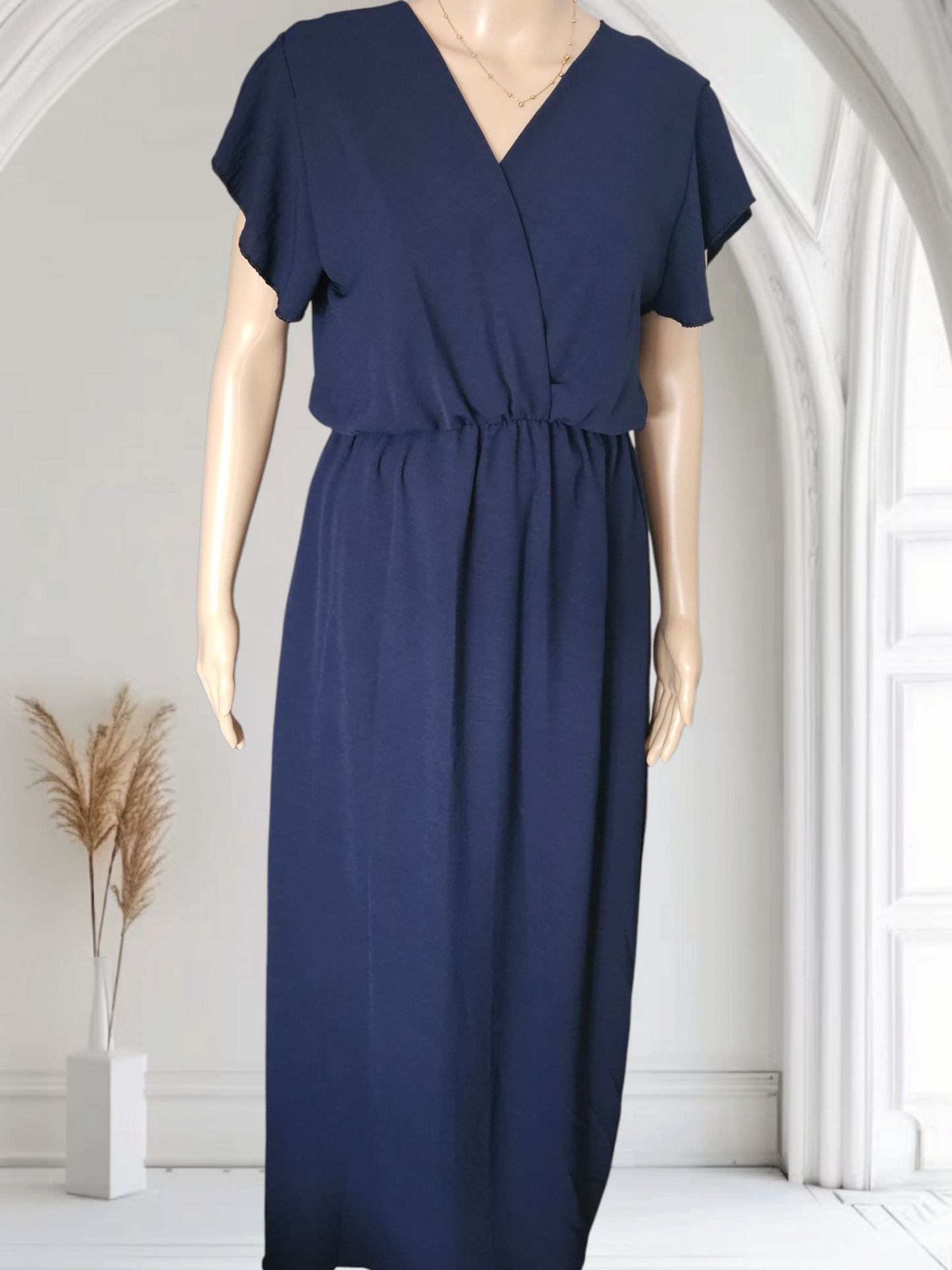 Robe longue en jersey cache coeur