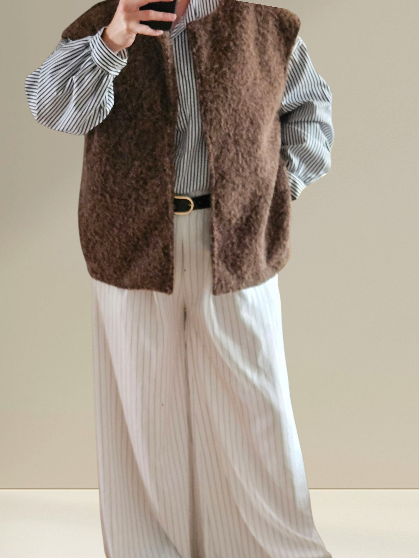 Gilet sans manches marron chocolat