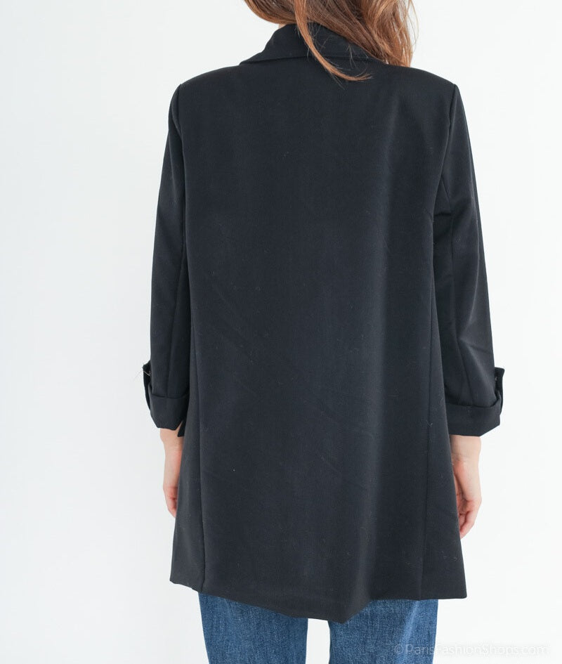 Blazer noir manches 3/4