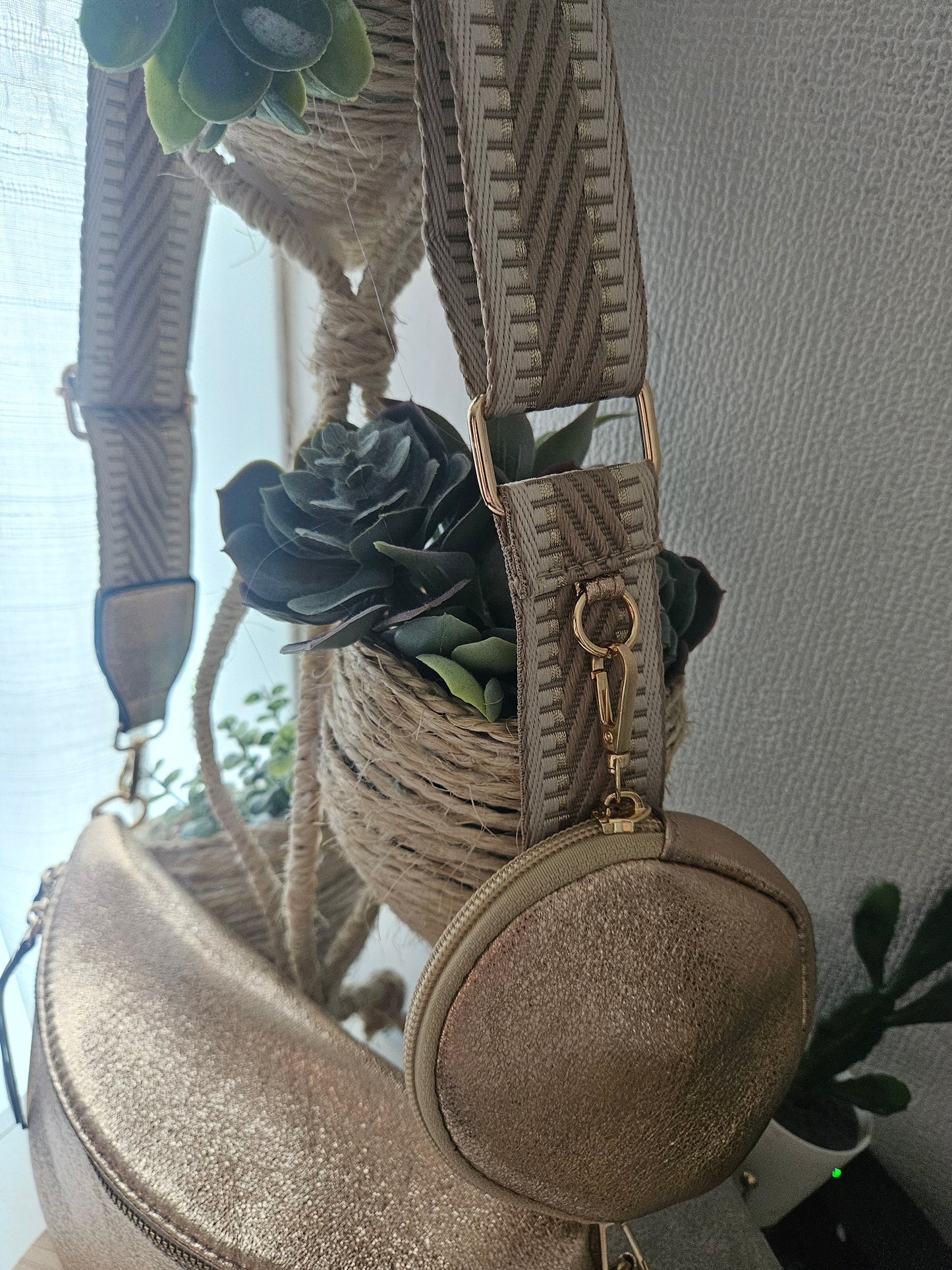 Sac banane champagne et porte monnaie