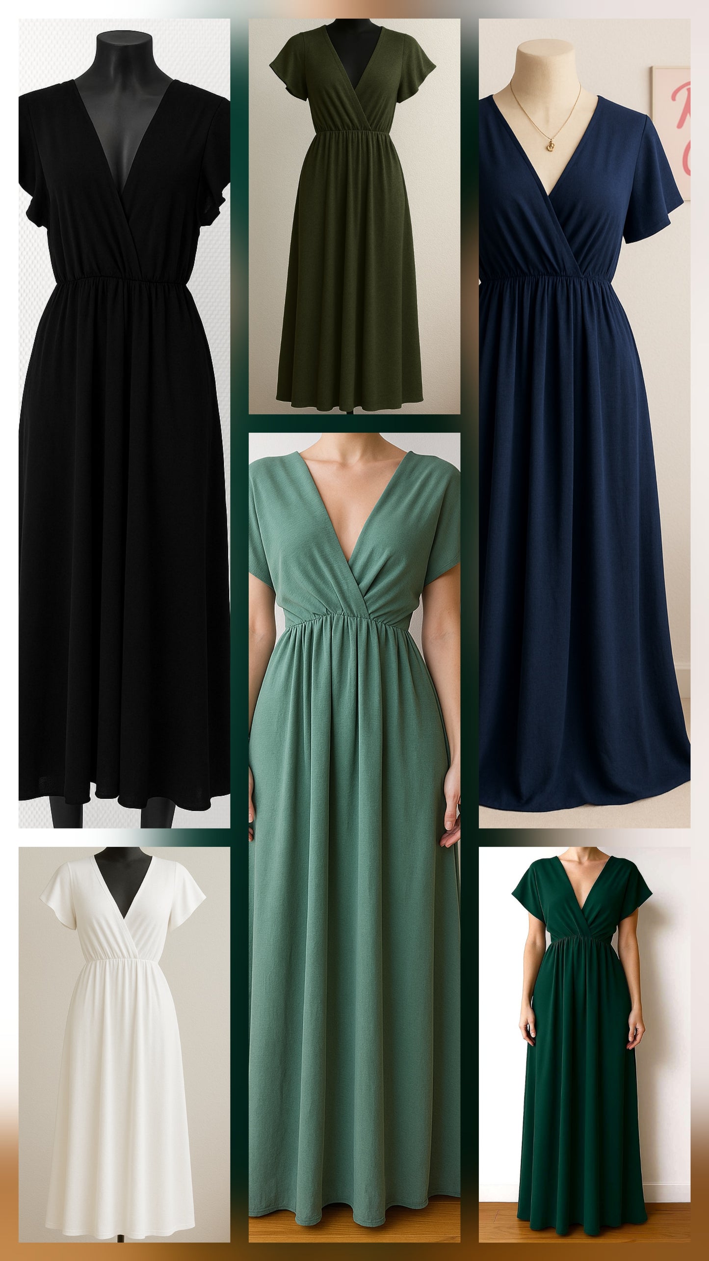 Robe longue en jersey cache coeur