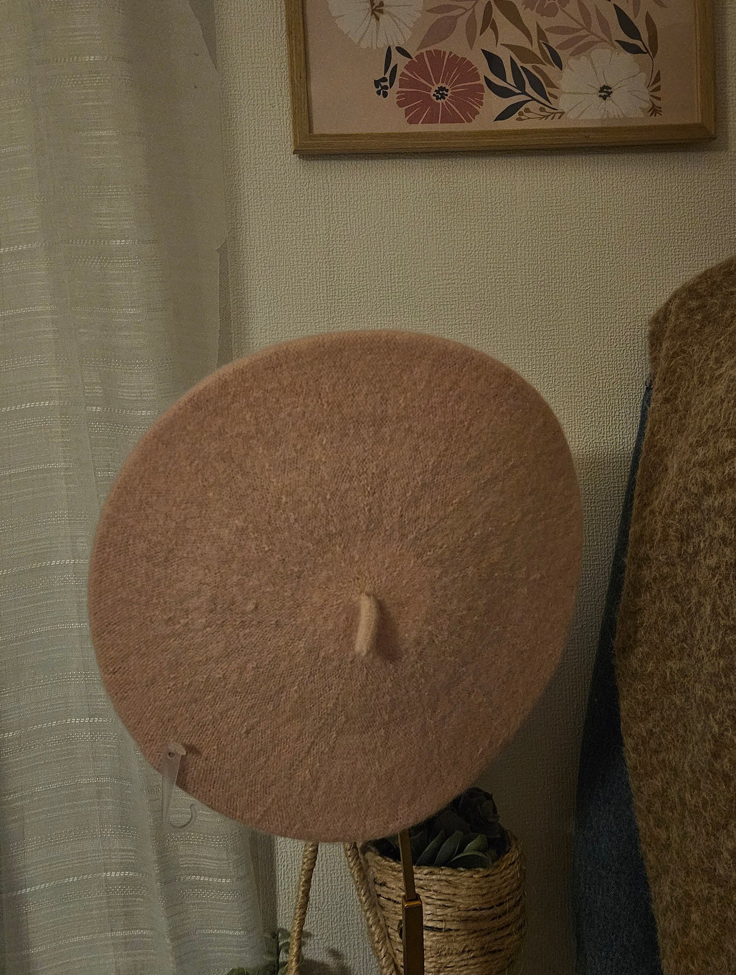 Béret classique uni ton chaud en laine