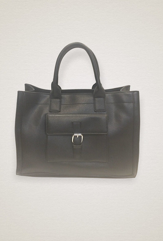 Sac à main noir boucle argenté