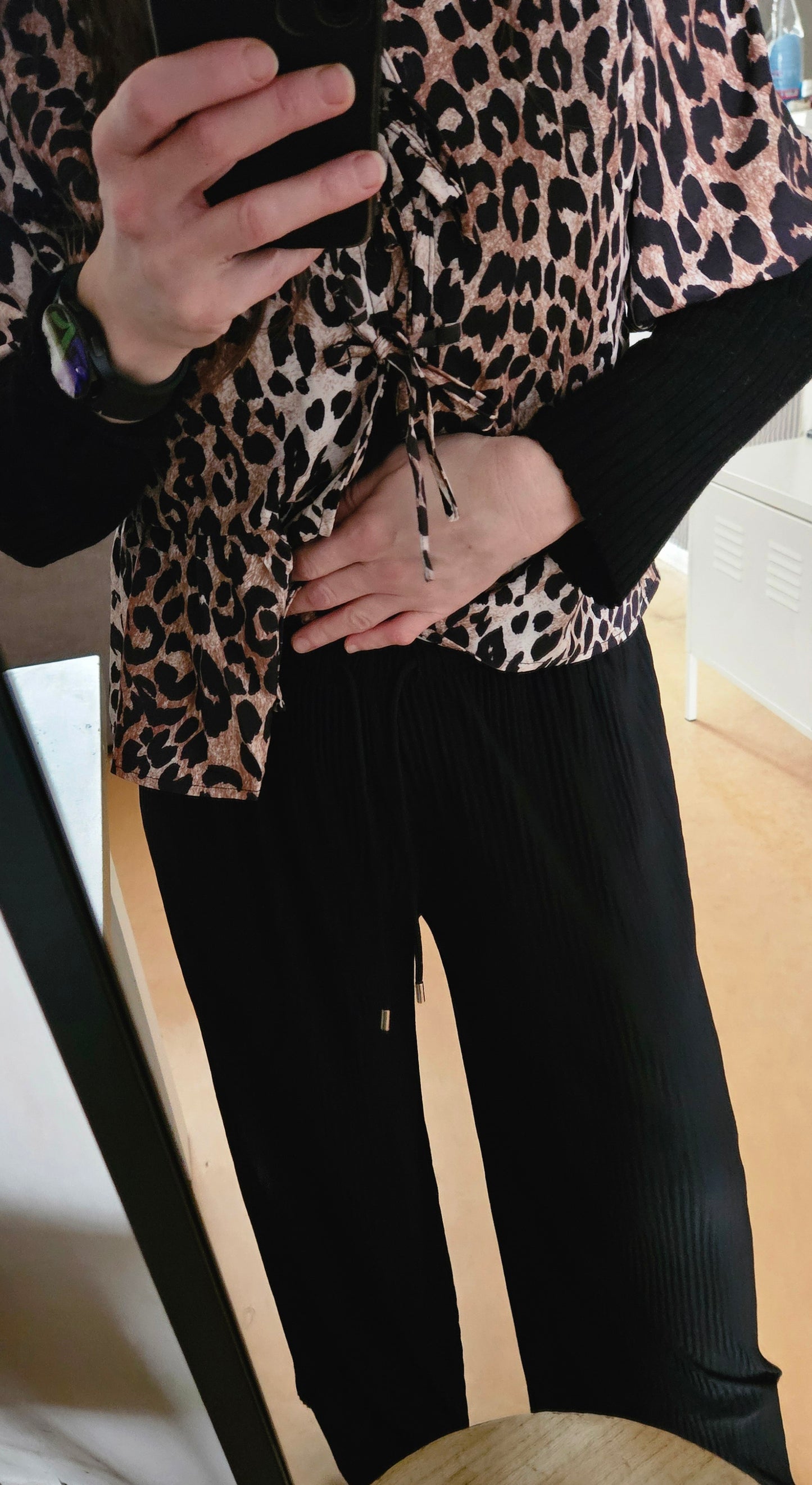 Pantalon large plissé noir
