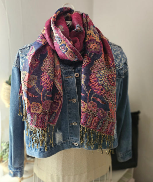 Écharpe/Châle/Pashmina brillant rose fuschia