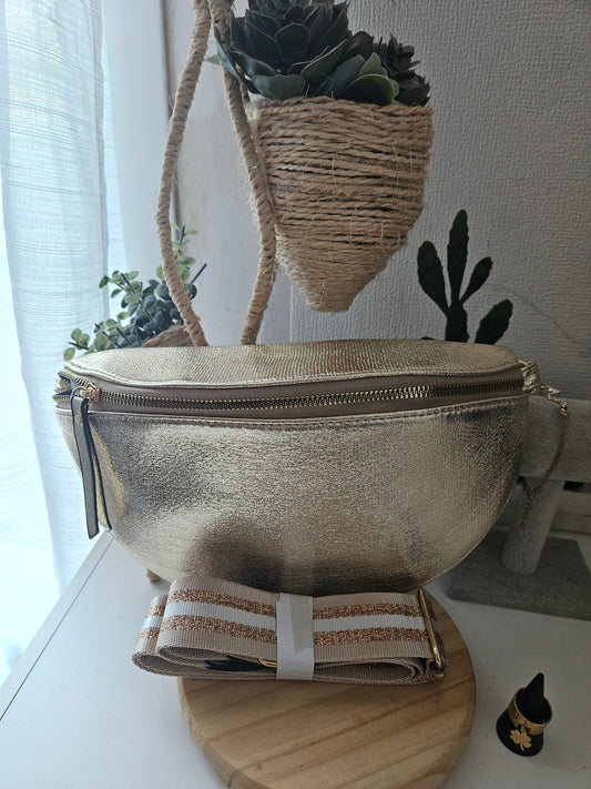 Sac banane or irisé