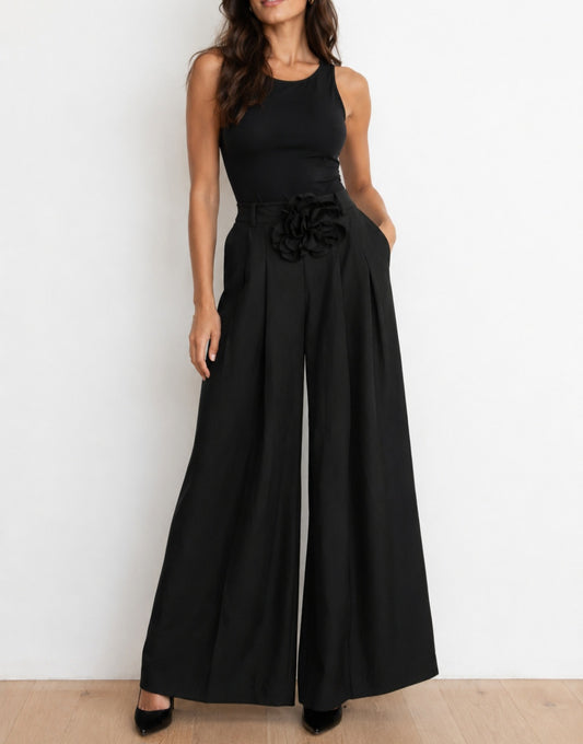 Pantalon noir large palazzo