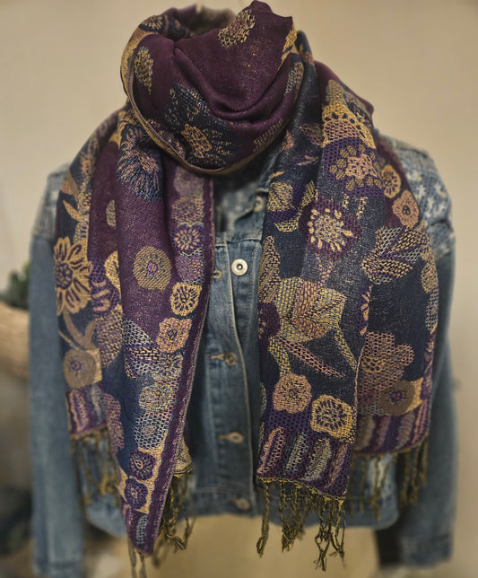 Écharpe/Châle/Pashmina violet doré