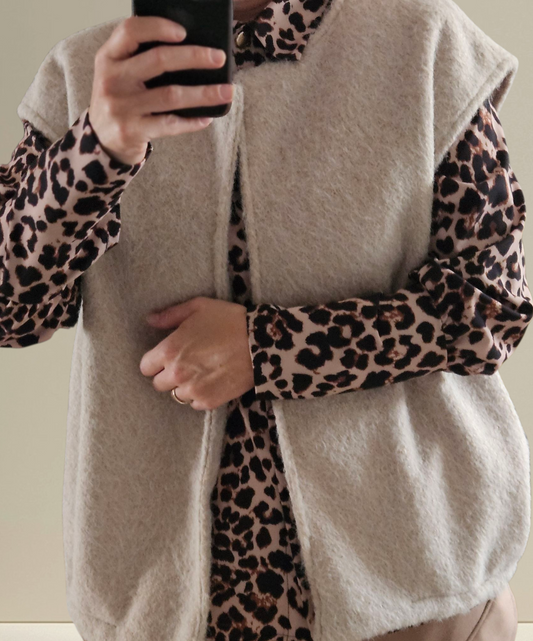 Gilet sans manches beige