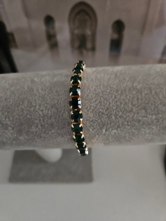 Bijoux bracelet réglable extensible perles vertes