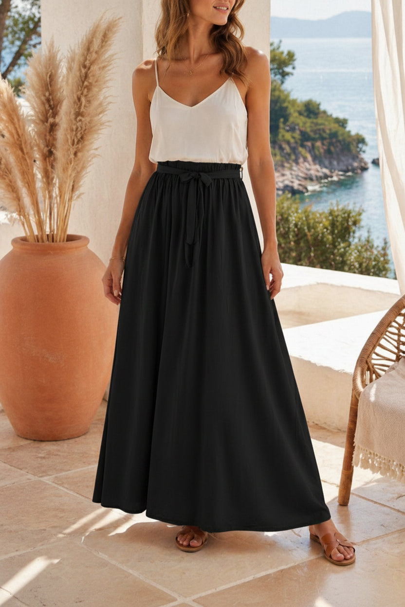 Jupe longue 100% coton doublée (en Noir,Taupe,Marine,Rouge,Kaki,blanche.)