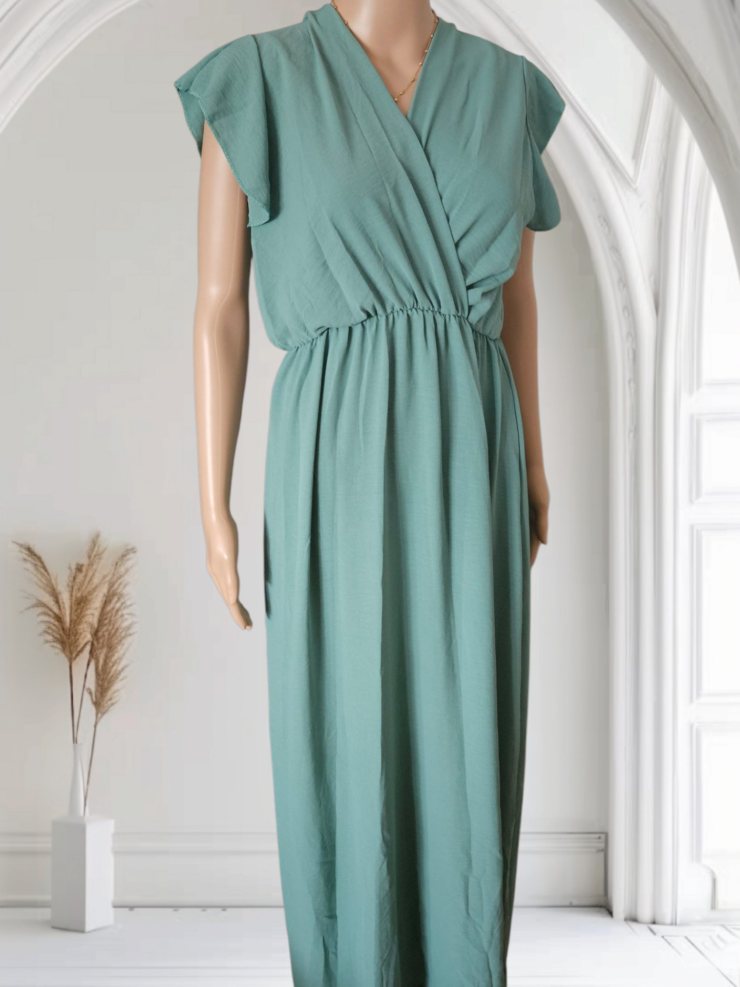 Robe longue en jersey cache coeur