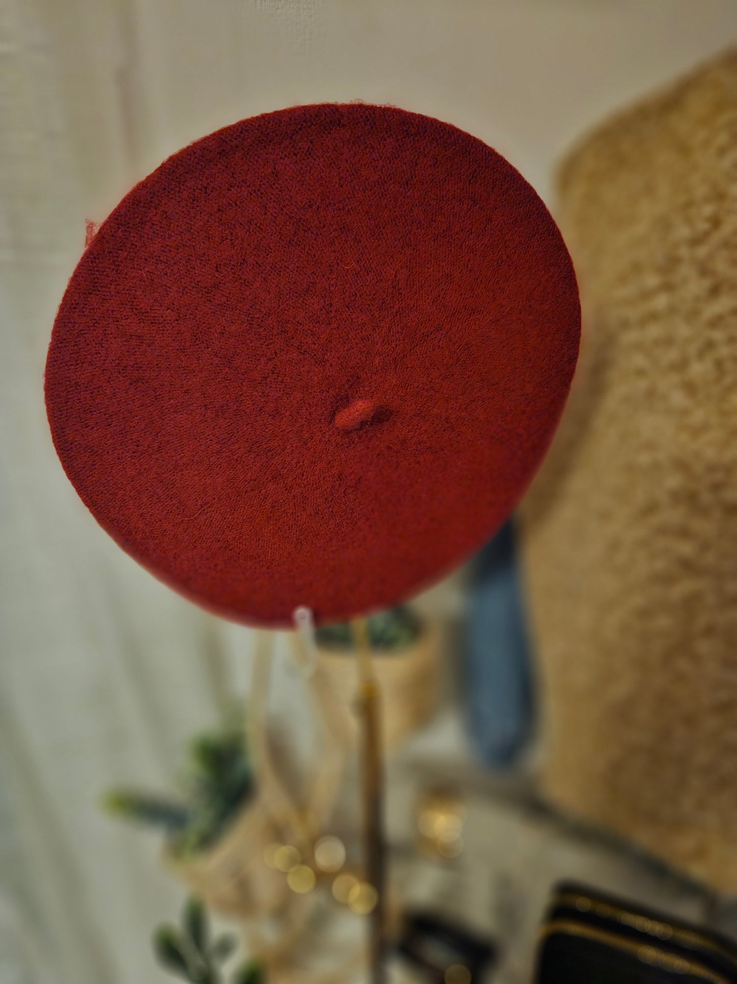 Béret classique uni ton chaud en laine